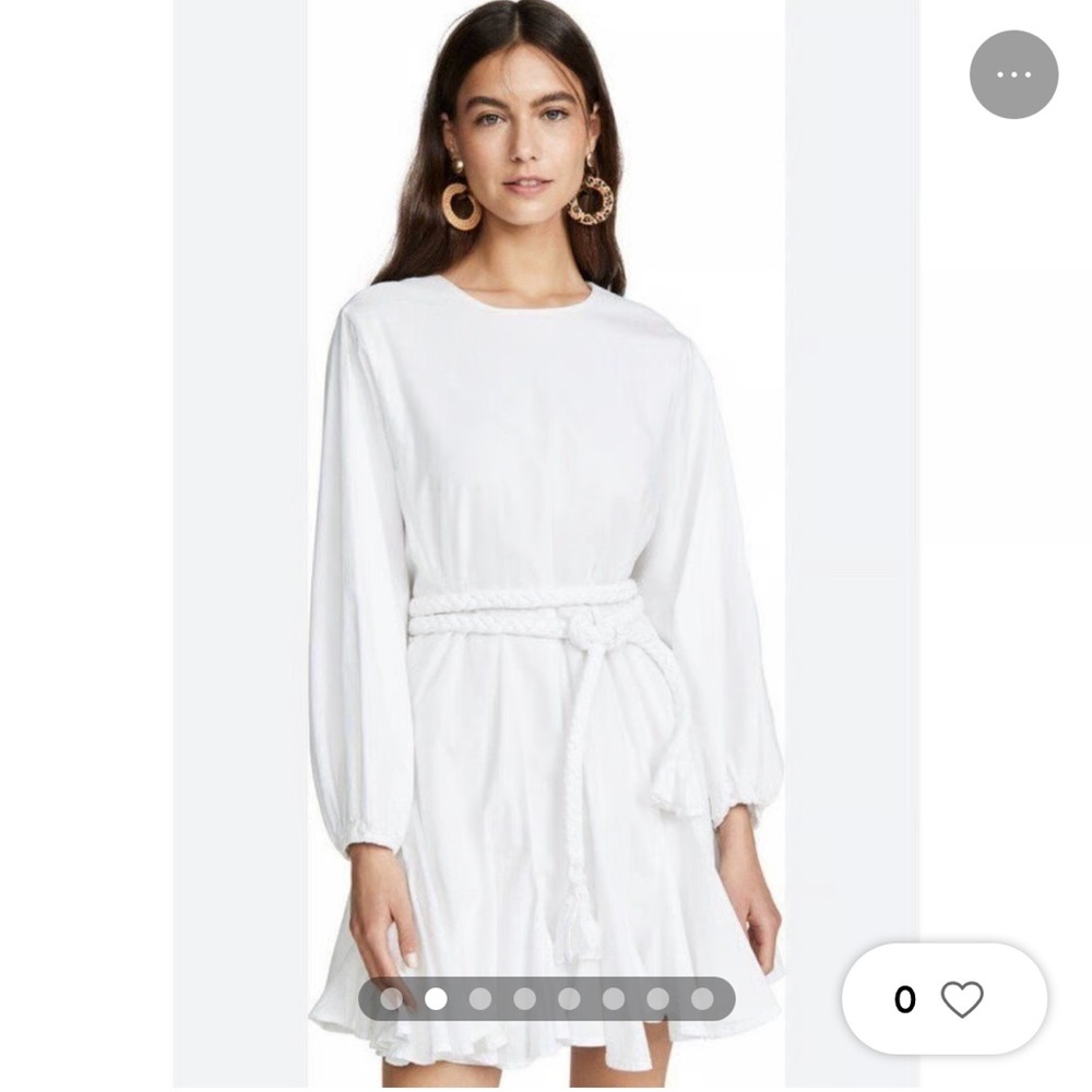 NWT 12th Tribe White Cottagecore Prairie Coastal Long Sleeve Flare Dress